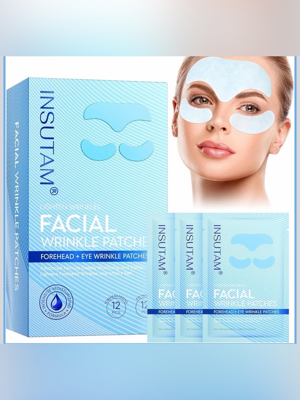 All Natural Facial Wrinkle Patches (Forehead & Eye Wrinkle Patches) Total of 24